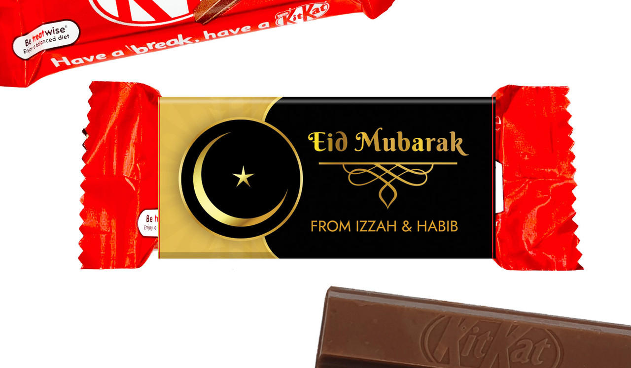 Moon Star Eid Mubarak Custom 2-Finger Kit Kat