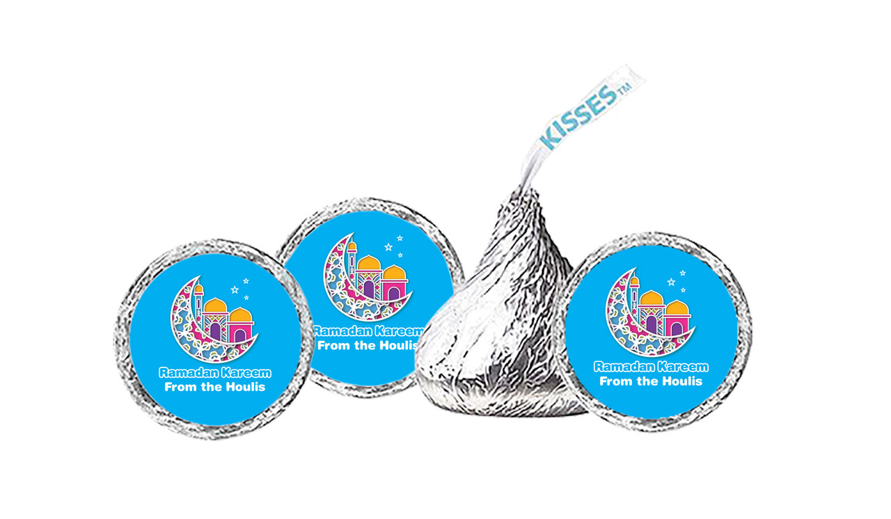 Fun Blue Eid Mubarak Personalised Hershey's Kisses