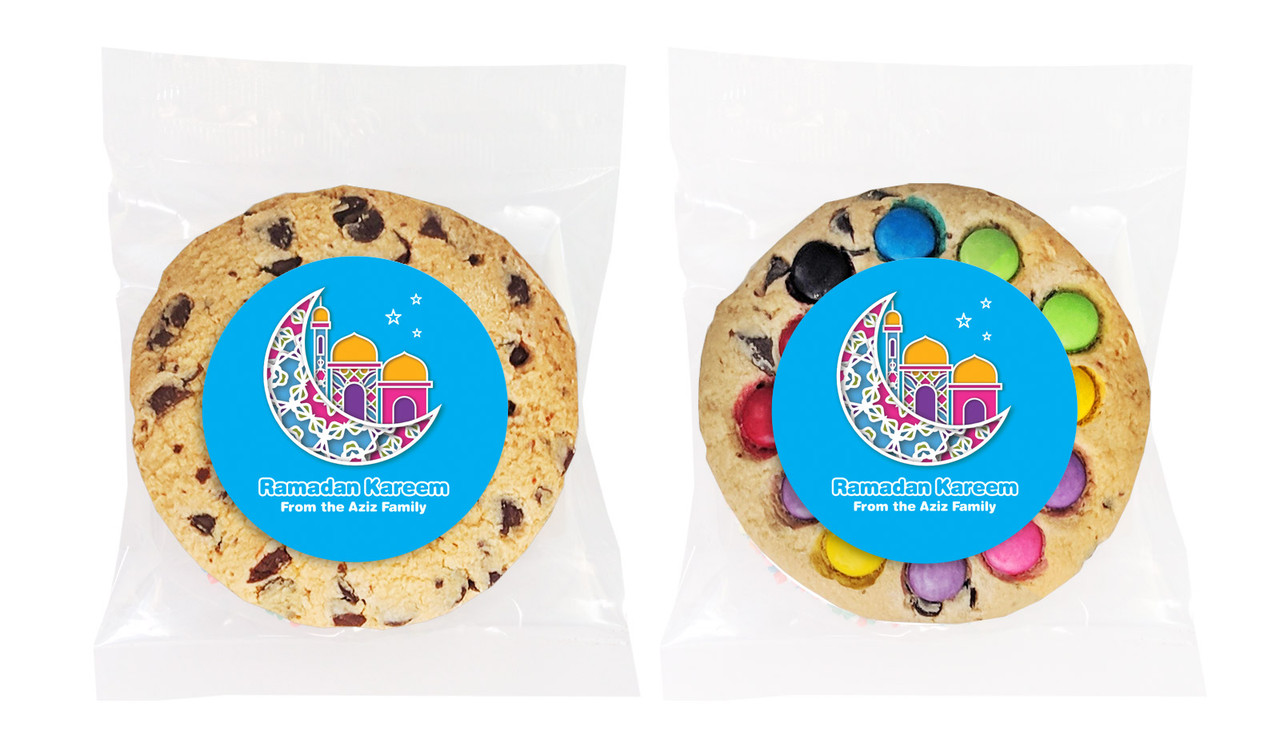 Fun Blue Eid Personalised Cookie