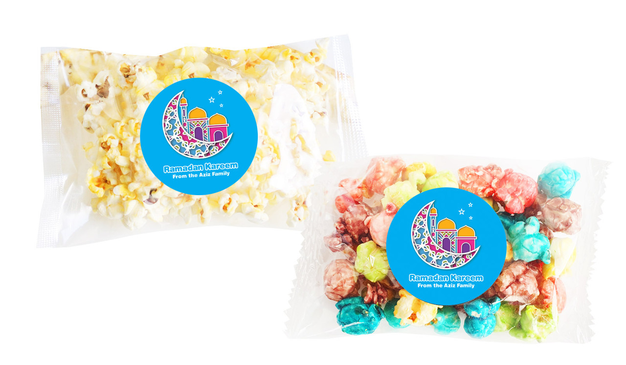 Fun Blue Eid Personalised Popcorn Bag