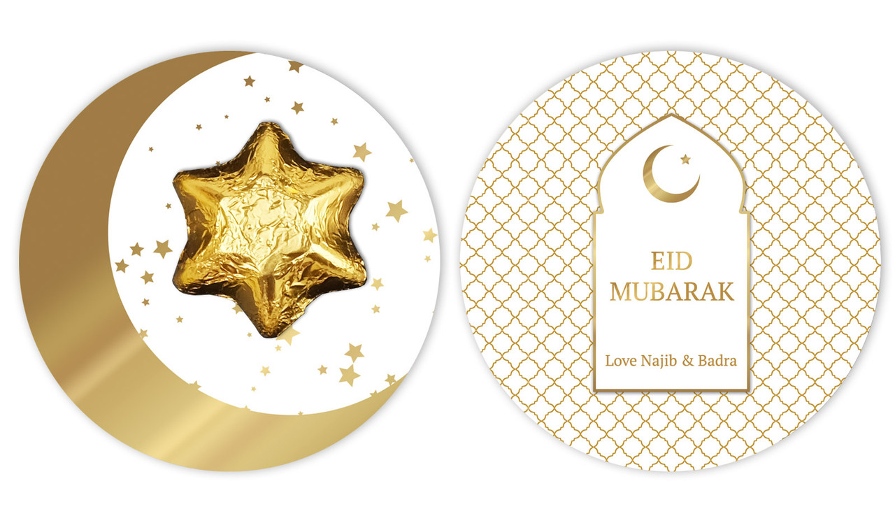 White Window Personalised Eid Moon Card