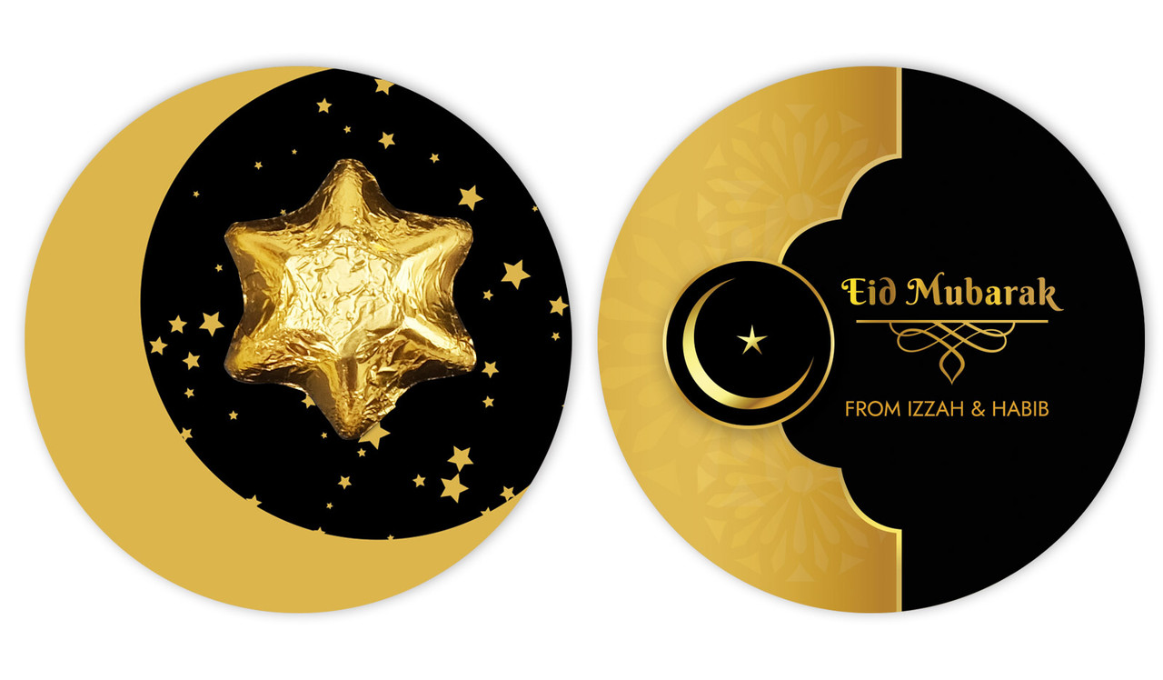 Moon Star Personalised Eid Moon Card