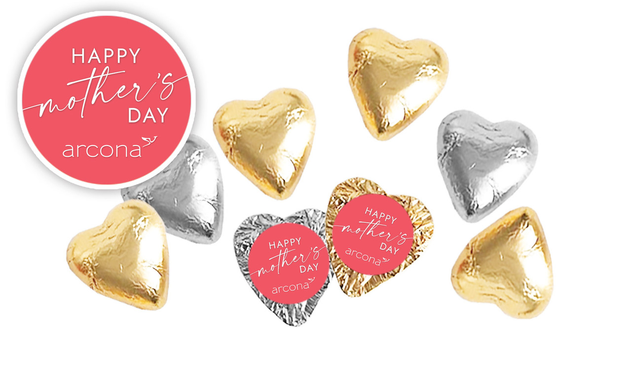 Watermelon Pink Mother's Day Personalised Foil Chocolate Hearts