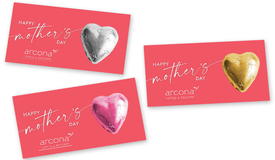 Watermelon Pink Mother's Day Chocolate Heart Card