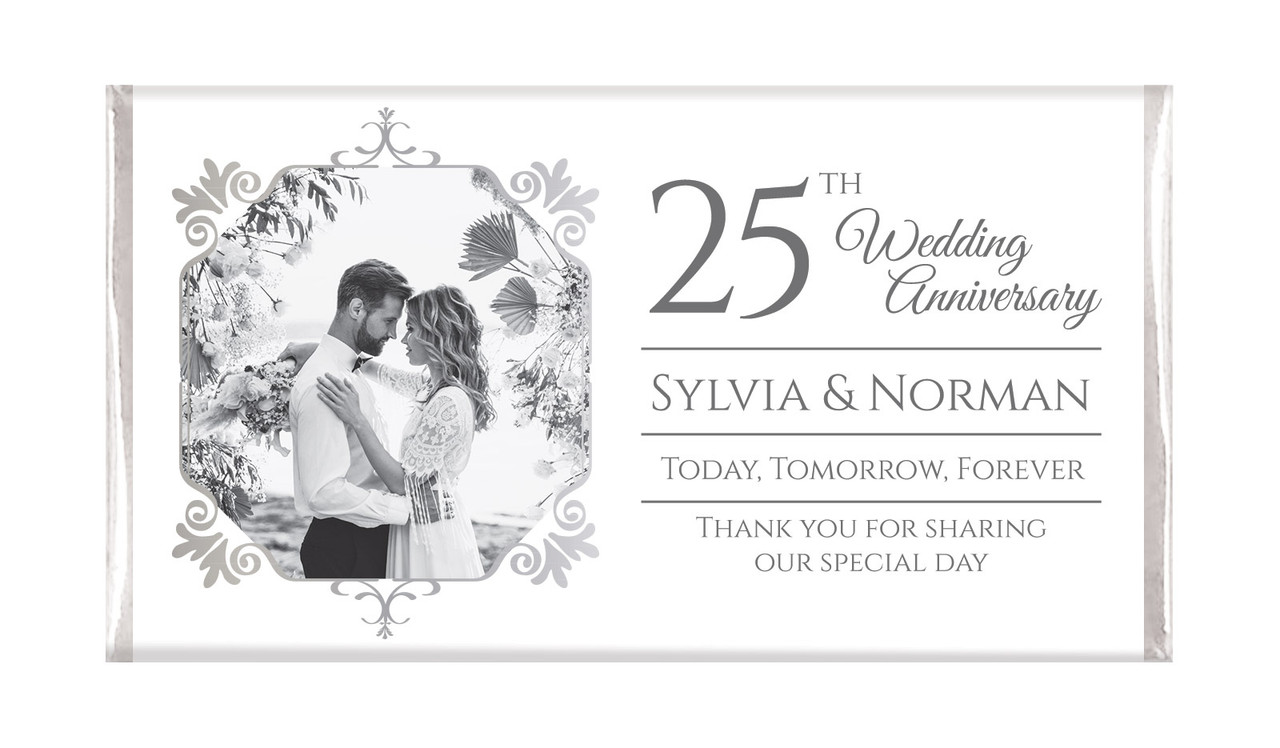 Add A Photo Personalised Silver Anniversary Chocolates