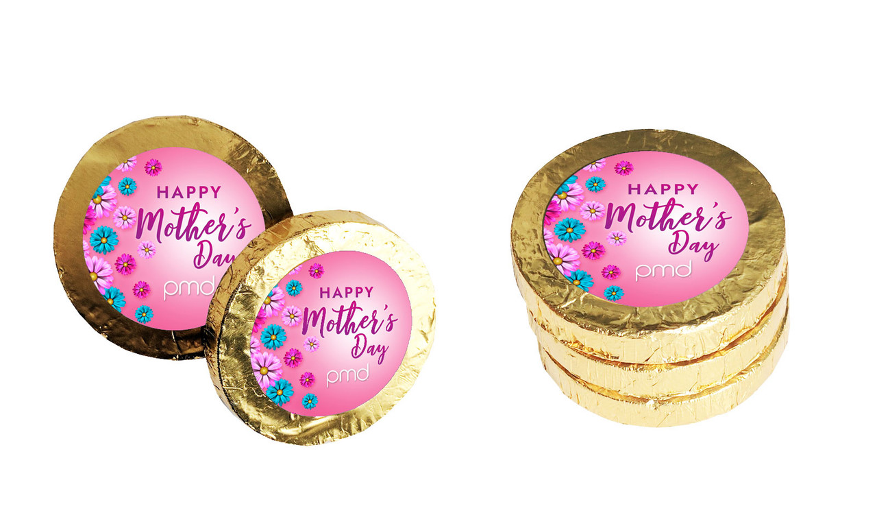Gerberas Mothers Day Chocolate Coin