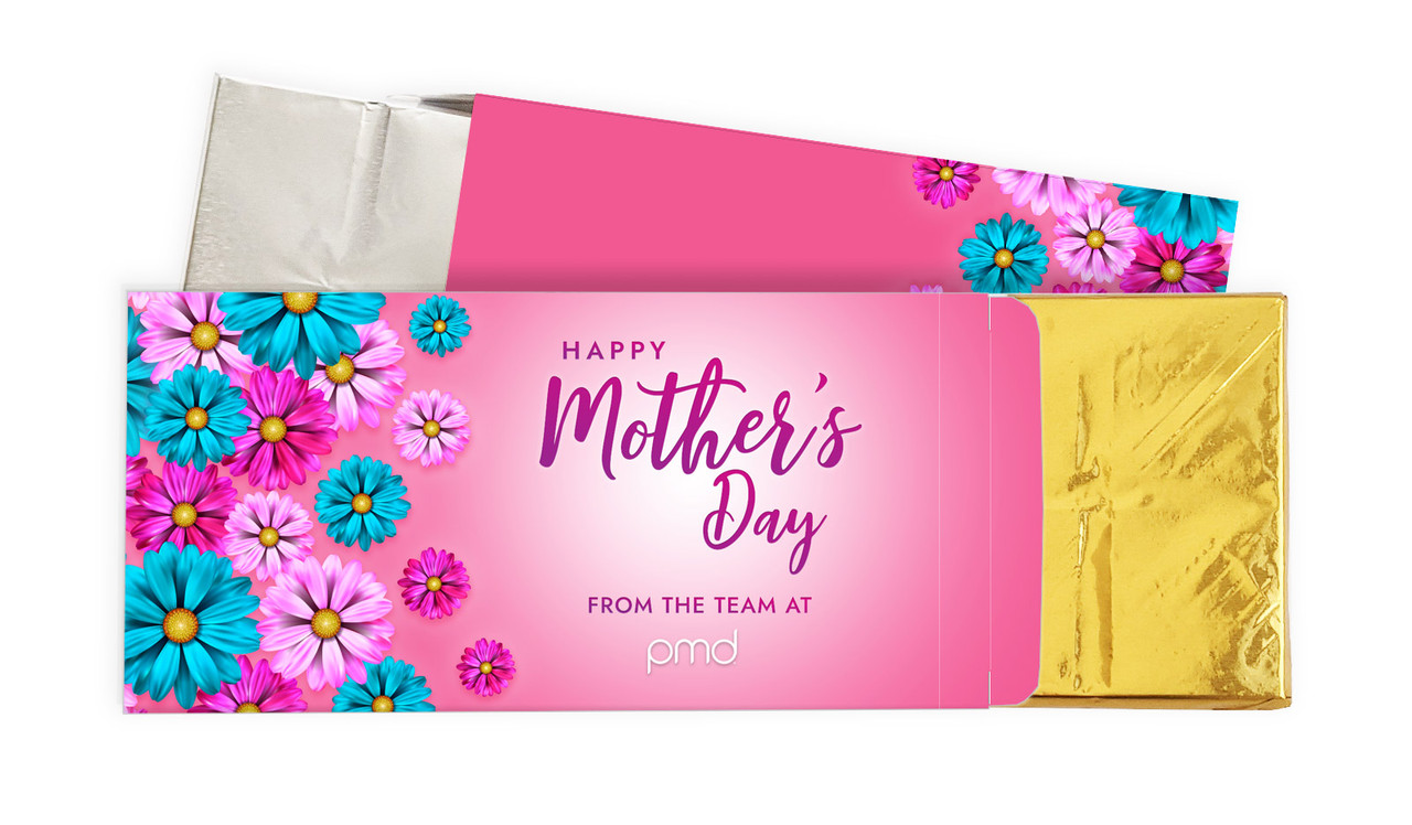 Gerberas Mothers Day Personalised Chocolate Bar In A Box