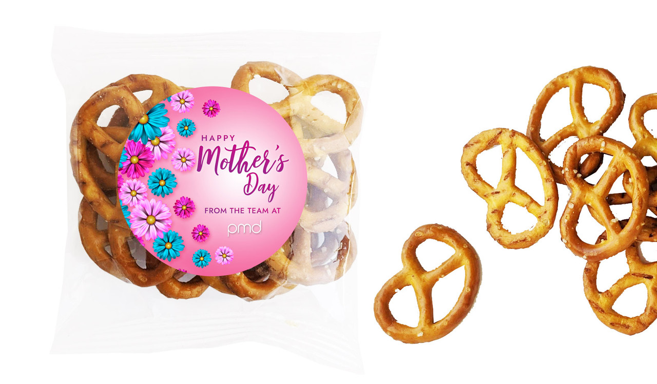 Gerberas Mothers Day Personalised Bag Of Pretzels