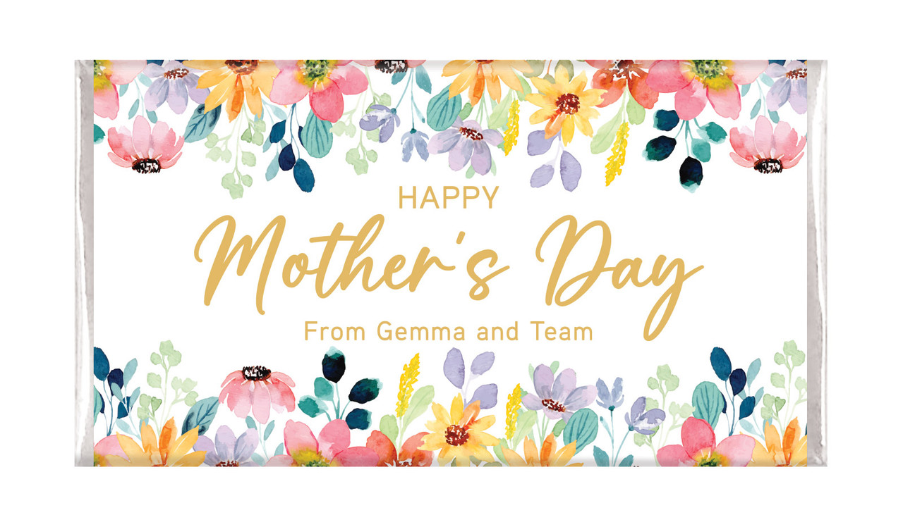 Colourful Florals Mother's Day Personalised Chocolate Bars