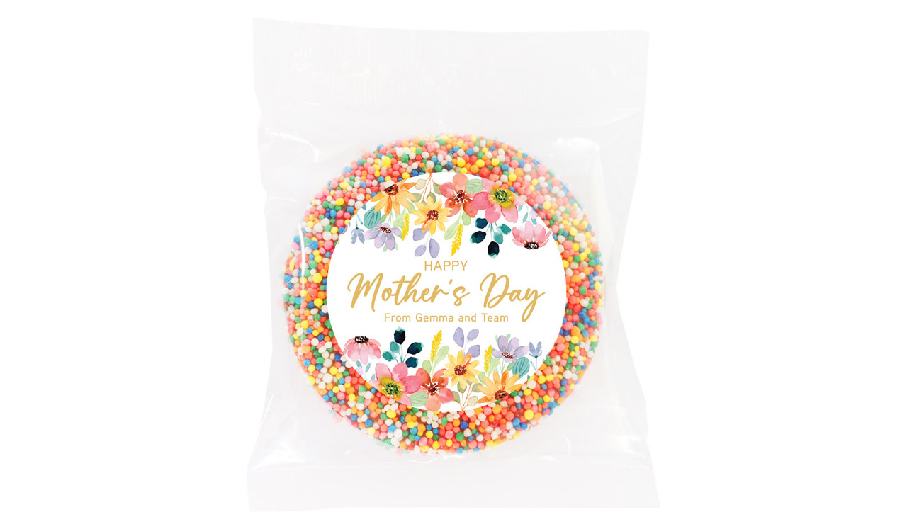 Colourful Florals Mother's Day Personalised Chocolate Freckle