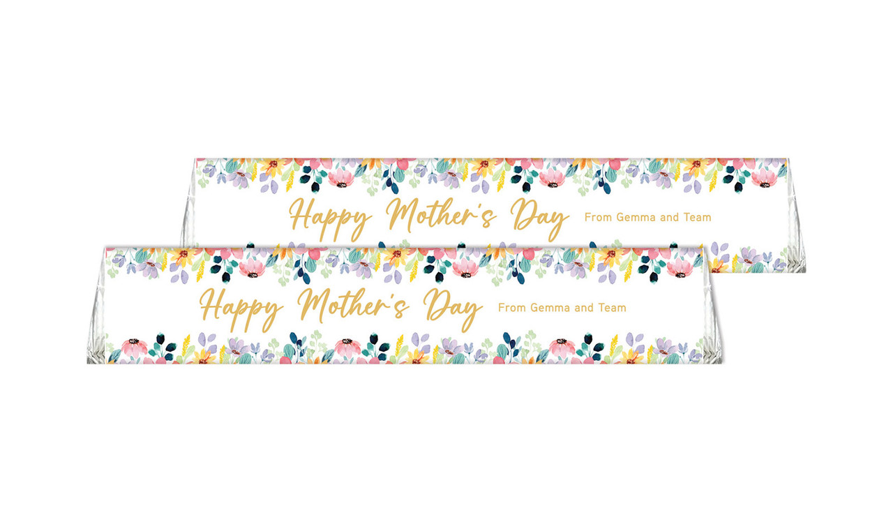 Colourful Florals Personalised Toblerone Mother's Day Chocolates 50g
