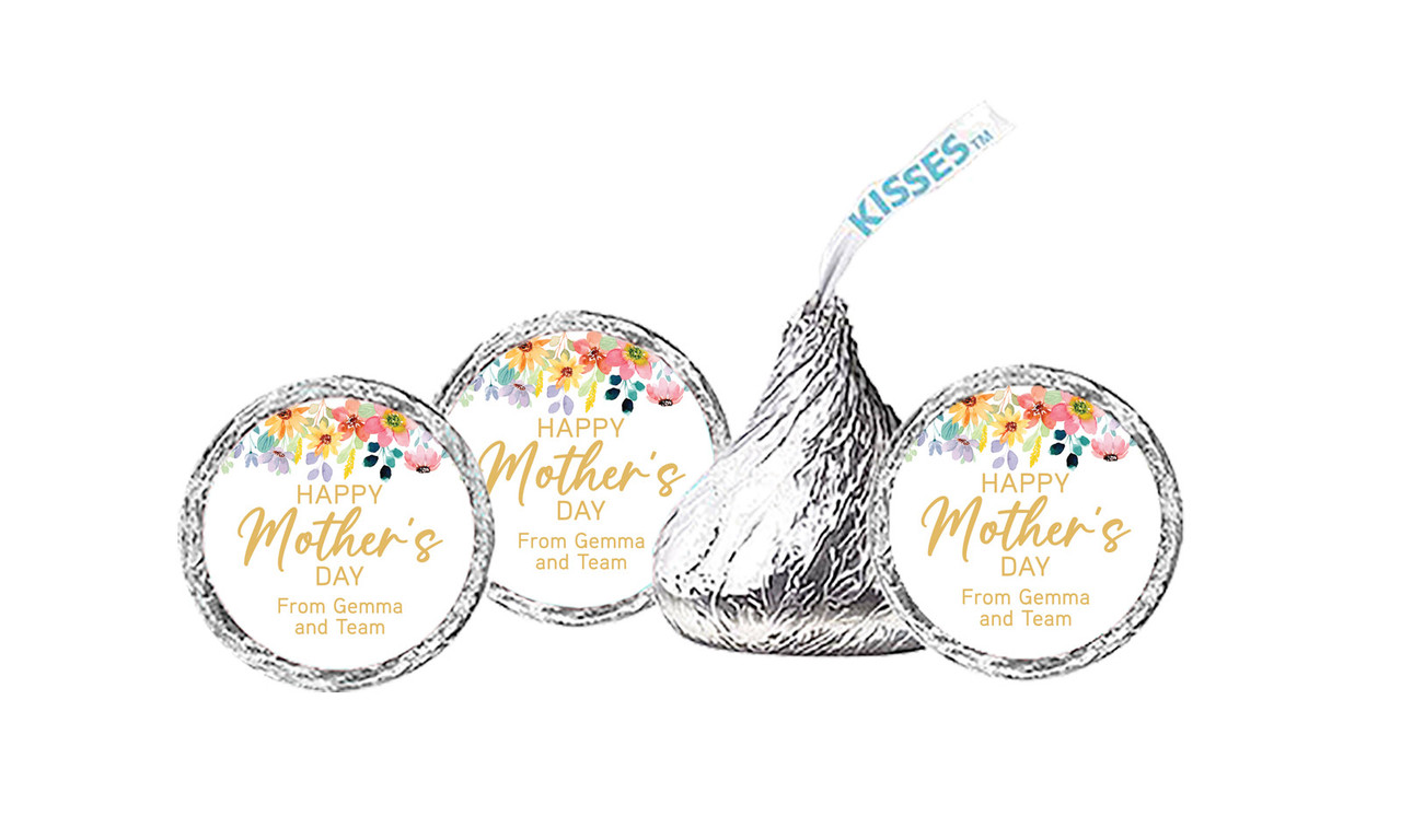 Colourful Florals Mothers Day Personalised Hersheys Kisses