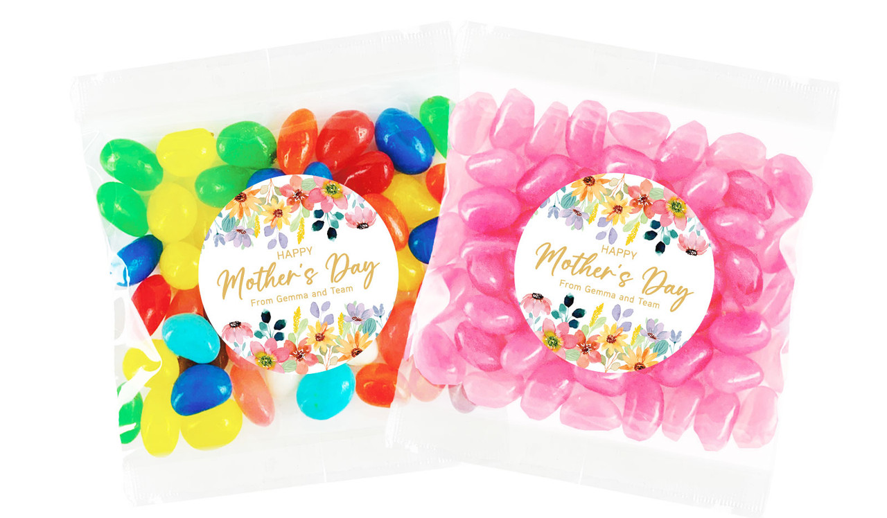 Colourful Florals Mothers Day Personalised Lolly Bag