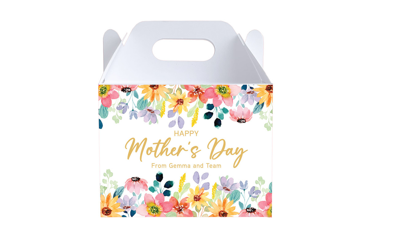 Colourful Florals Mothers Day Personalised Gable Favour Box