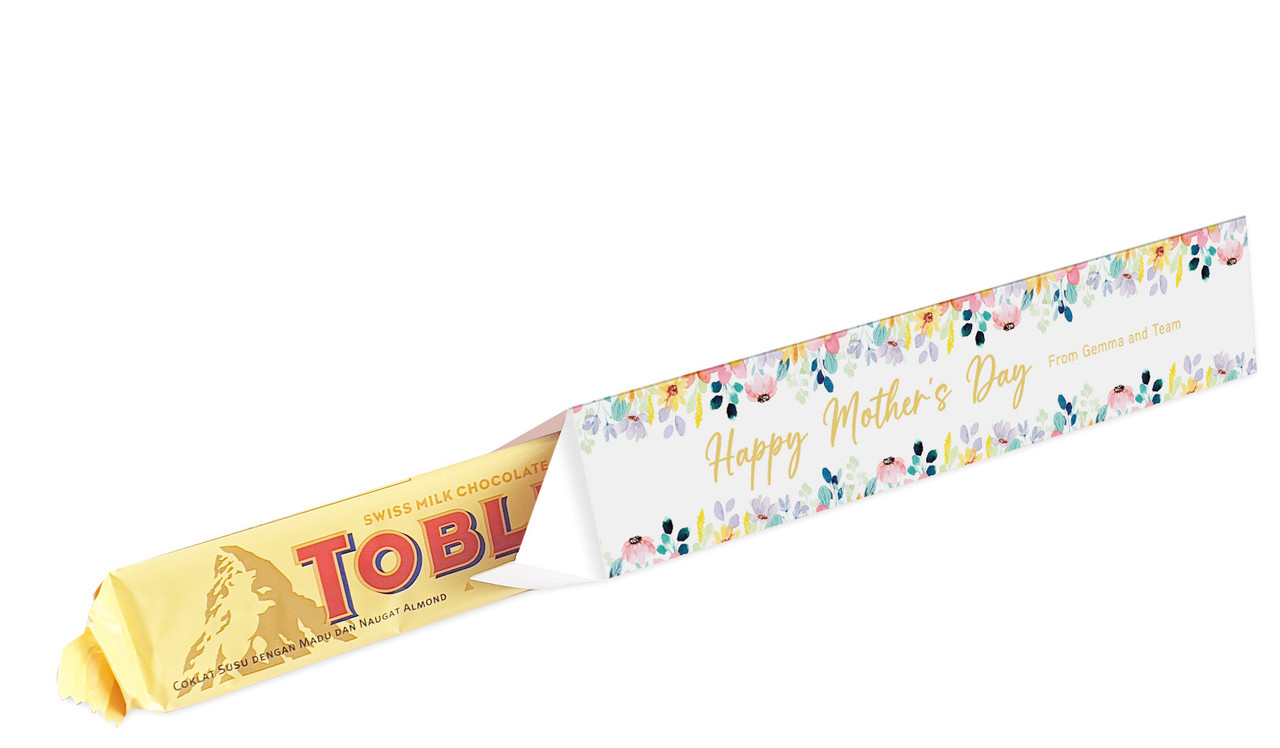 Colourful Florals Personalised Toblerone Bar Box For Mother's Day