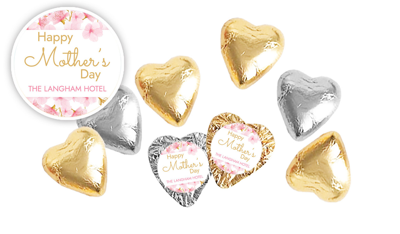 Beautiful Blossoms Mother's Day Personalised Foil Chocolate Hearts
