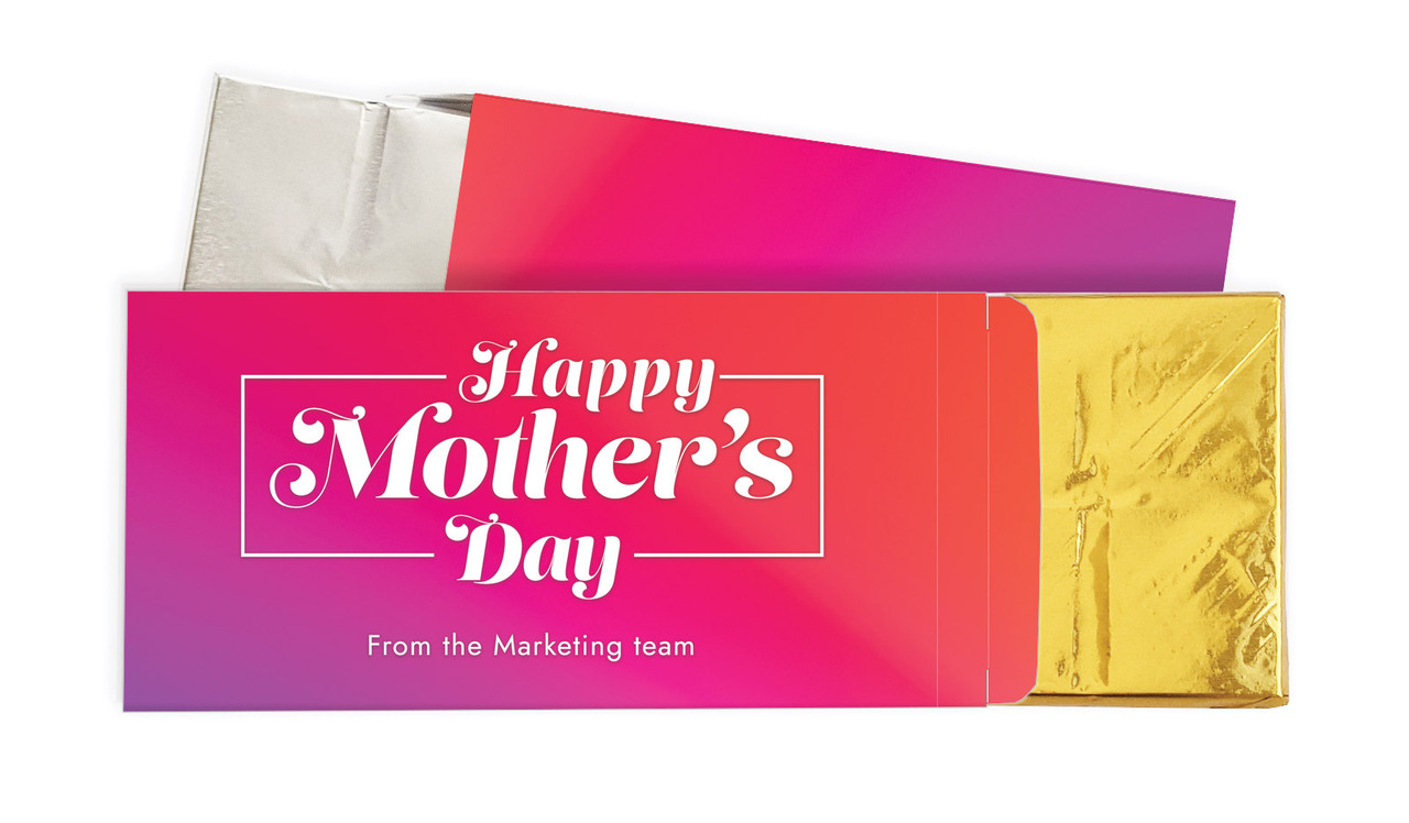 Pink And Purple Mothers Day Personalised Chocolate Bar In A Box