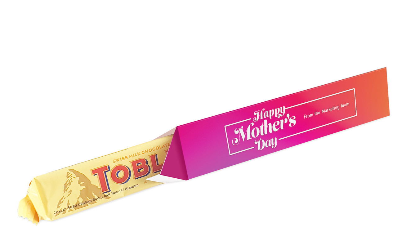 Pink And Purple Personalised Toblerone Bar Box For Mother's Day