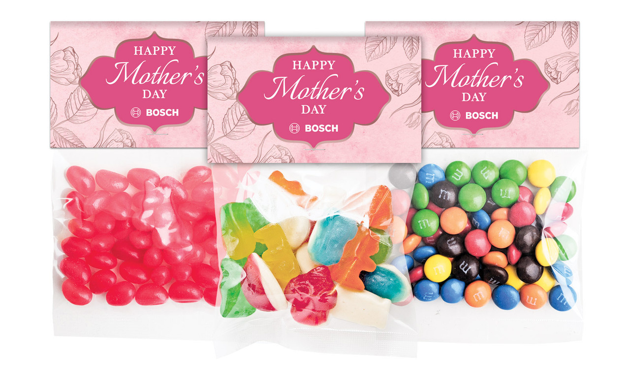 Rose Gold And Pink Mothers Day Personalised Lolly Bag With Topper