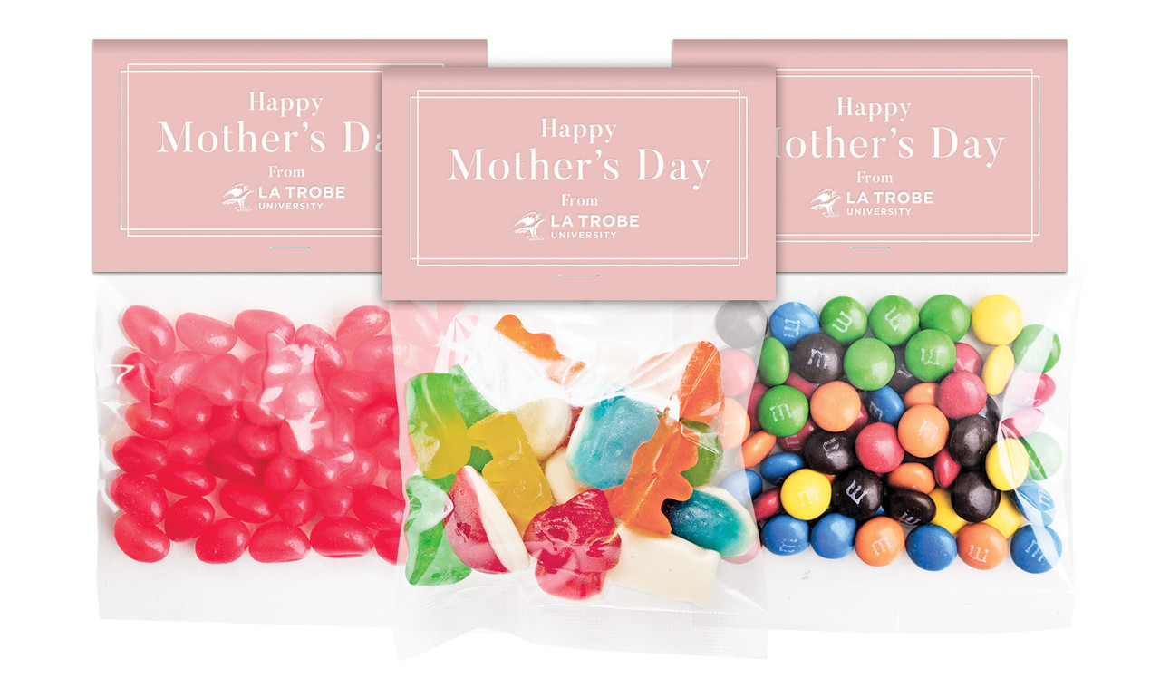 Simple Pink Mothers Day Personalised Lolly Bag With Topper