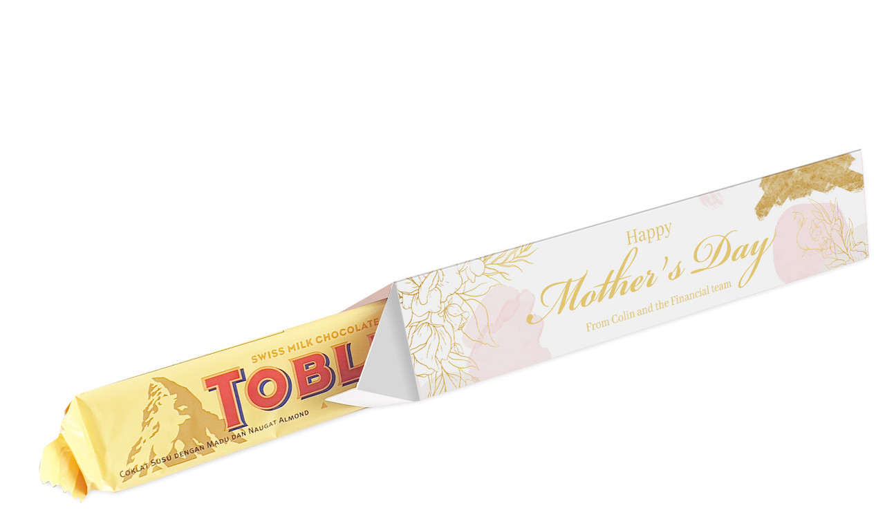 Watercolour Personalised Toblerone Bar Box For Mother's Day