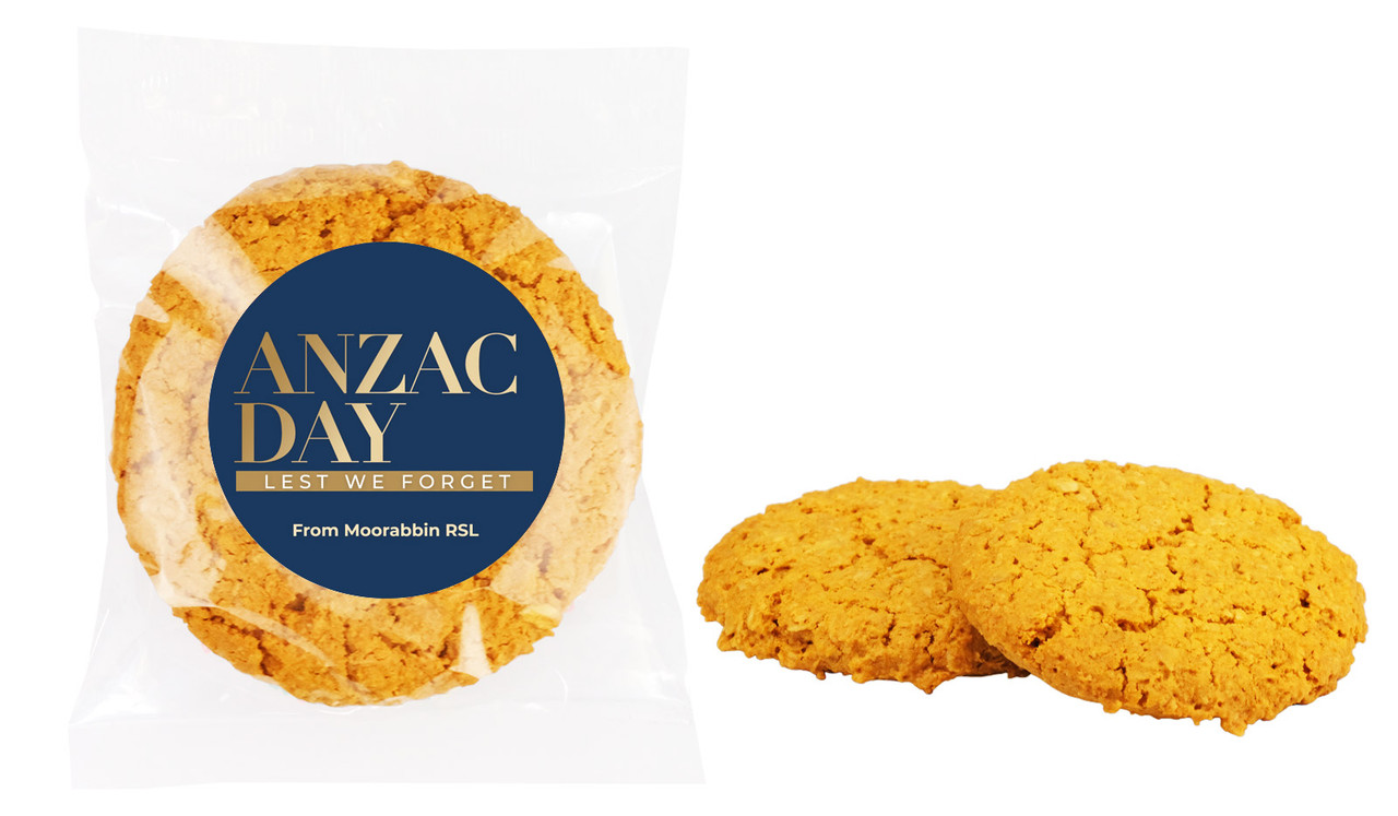 Simple Blue Personalised Anzac Biscuit