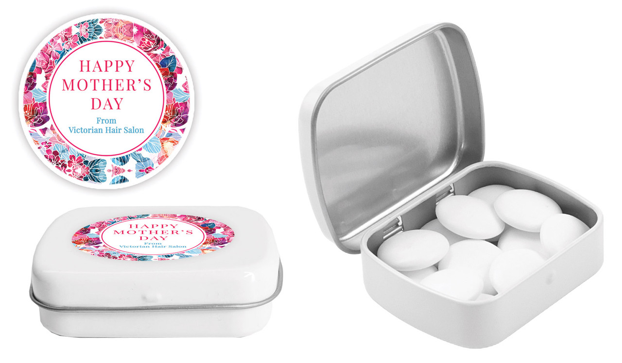 Seamless Floral Mothers Day Personalised Mint Tins