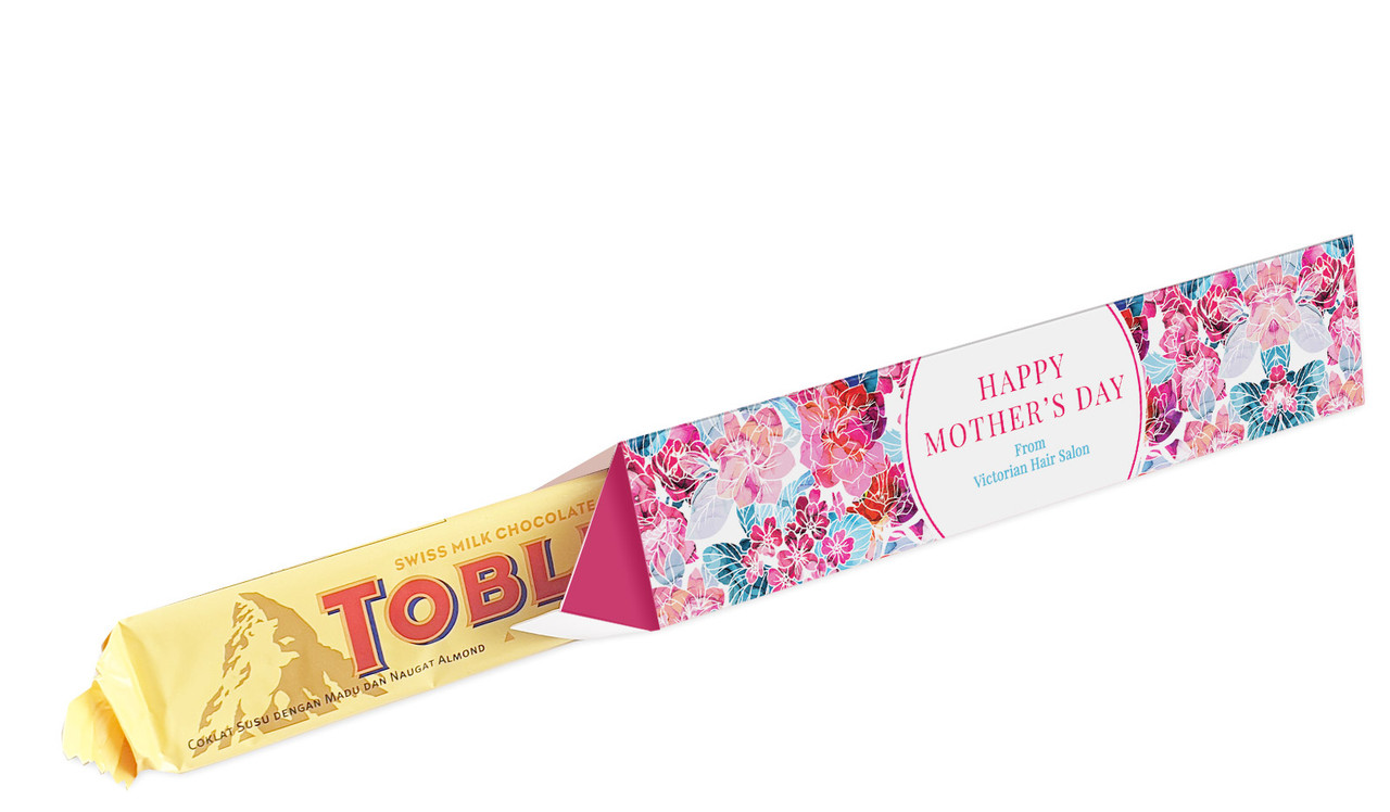 Seamless Floral Personalised Toblerone Bar Box For Mother's Day