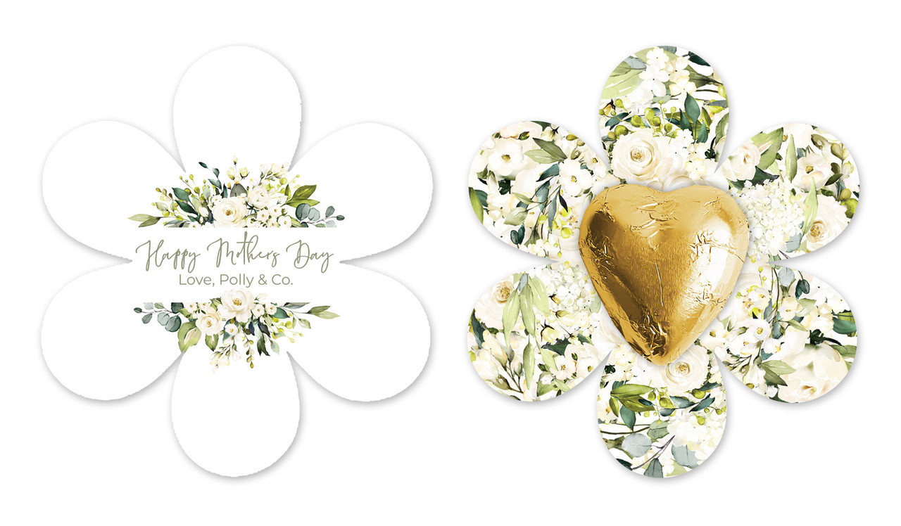 White Roses Personalised Mother's Day Flower Card