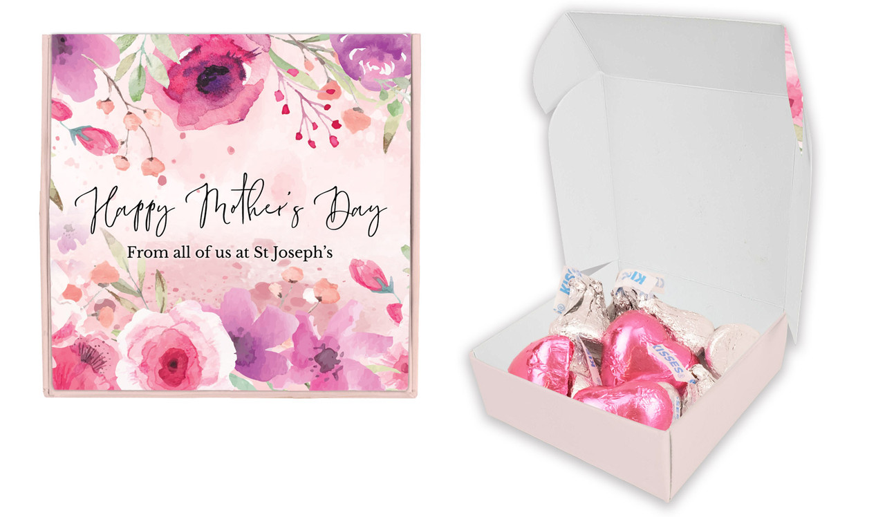Floral Watercolour Mothers Day Personalised Hugs And Kisses Box