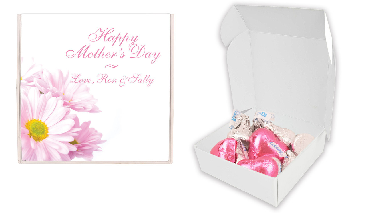 Pink Daisies Mothers Day Personalised Hugs And Kisses Box