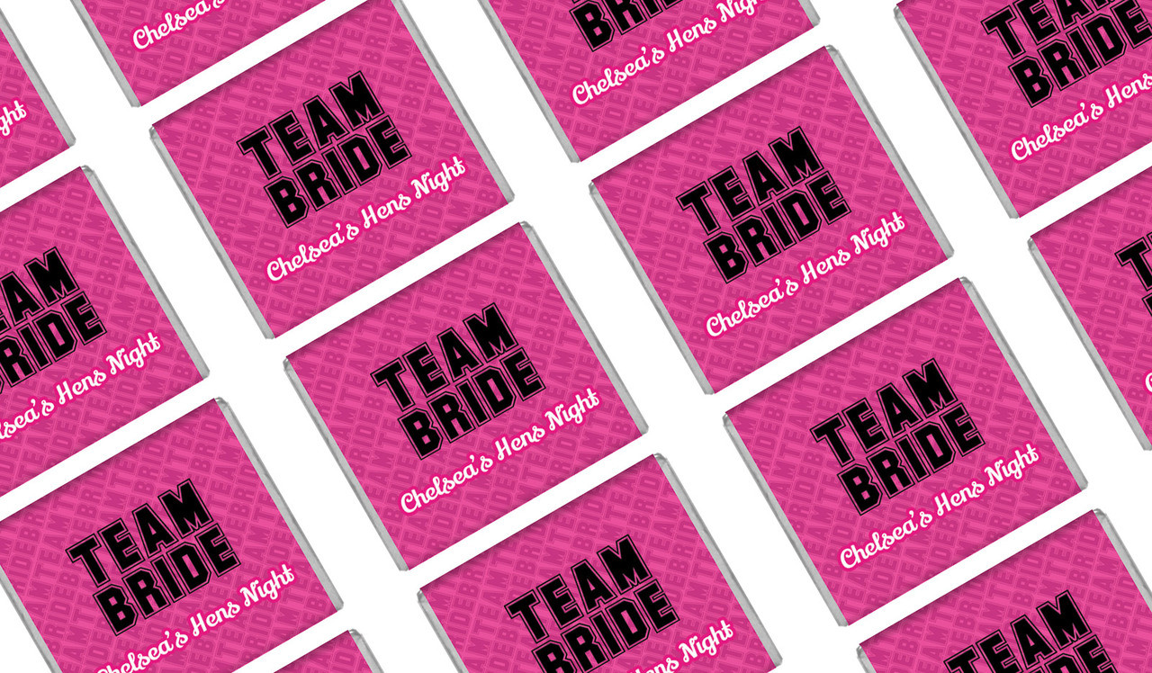 Team Bride Personalised Hens Night Mini Chocolates