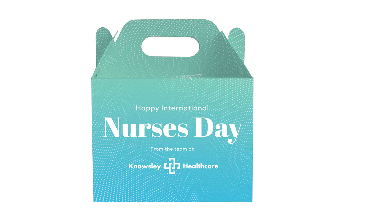 Aqua Blue International Nurses Day Personalised Gable Favour Box