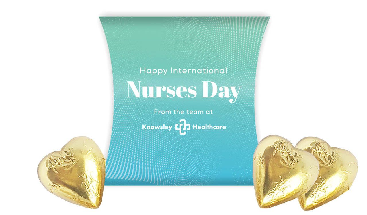 Aqua Blue International Nurses Day Personalised Pillow Boxes