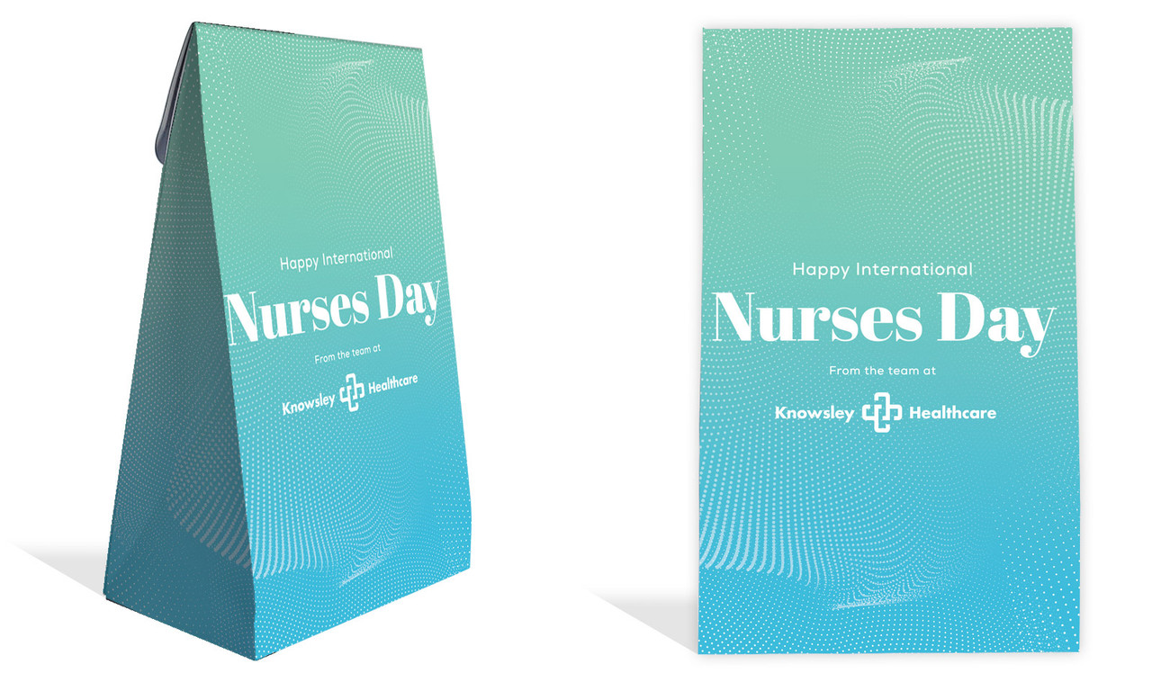 Aqua Blue International Nurses Day Personalised Gusset Favour Bag