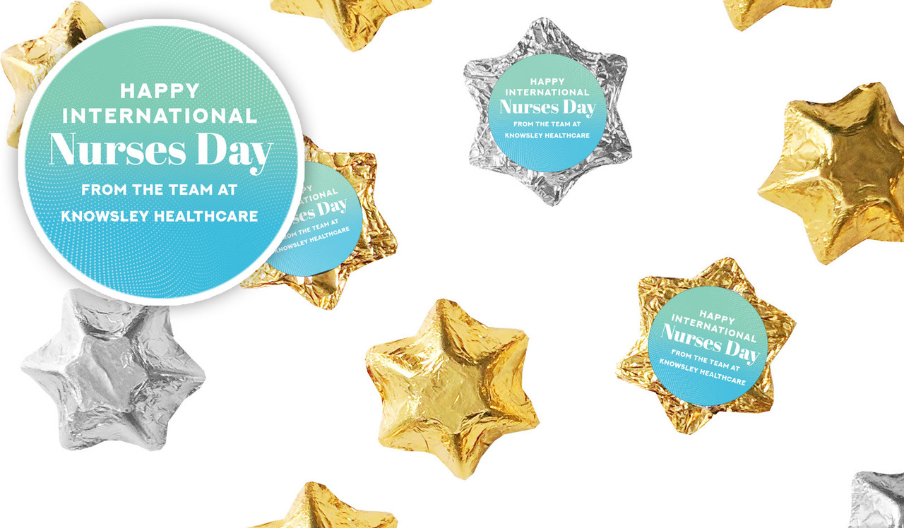 Aqua Blue International Nurses Day Personalised Foil Chocolate Stars