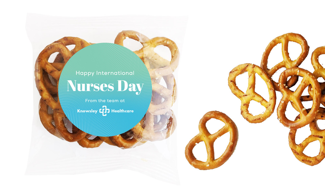Aqua Blue International Nurses Day Personalised Bag Of Pretzels