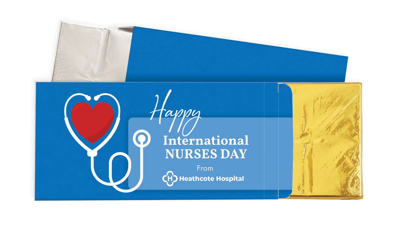 Heart Stethoscope International Nurses Day Personalised Chocolate Bar In A Box