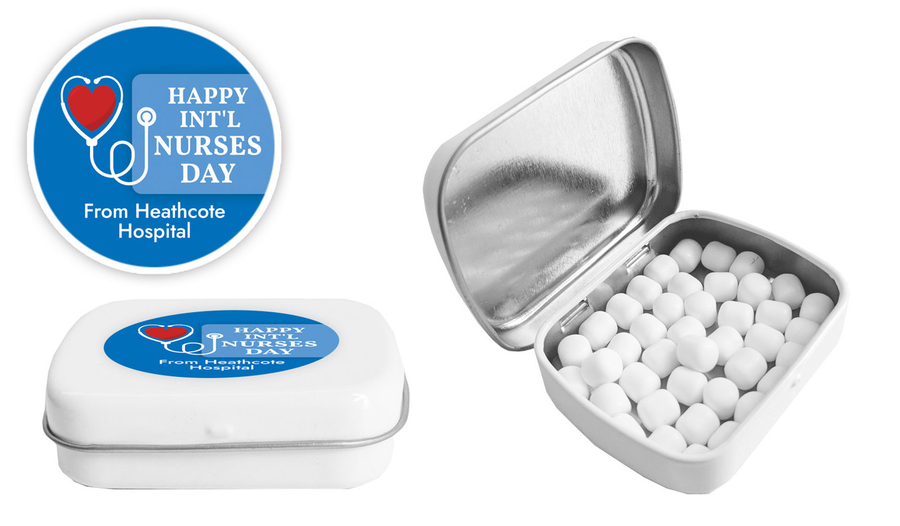Heart Stethoscope International Nurses Day Personalised Mint Tins