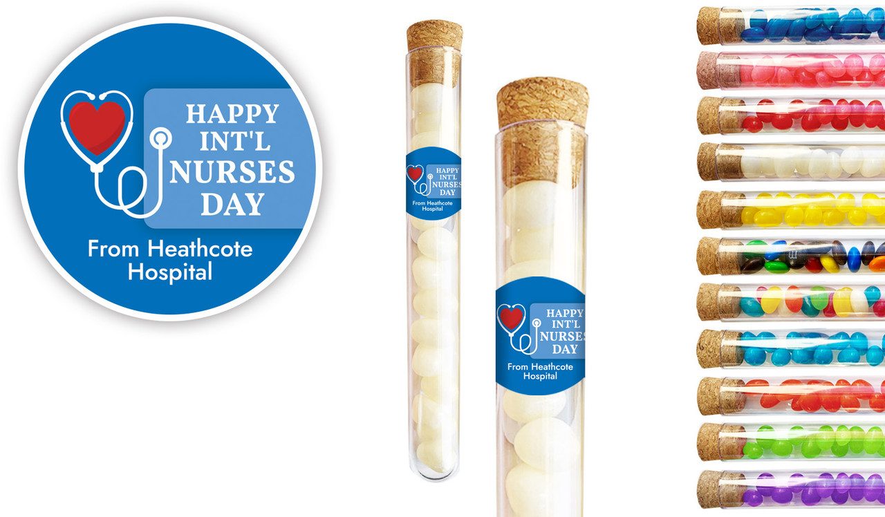 Heart Stethoscope International Nurses Day Personalised Test Tubes