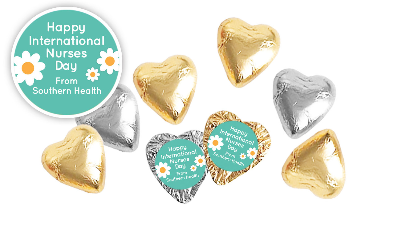Daisy Personalised Foil Chocolate Hearts