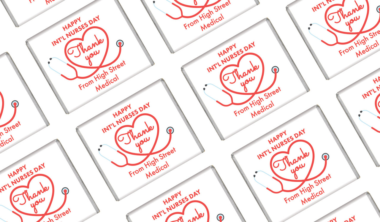 Red Stethoscope Nurses Day Personalised Mini Chocolates