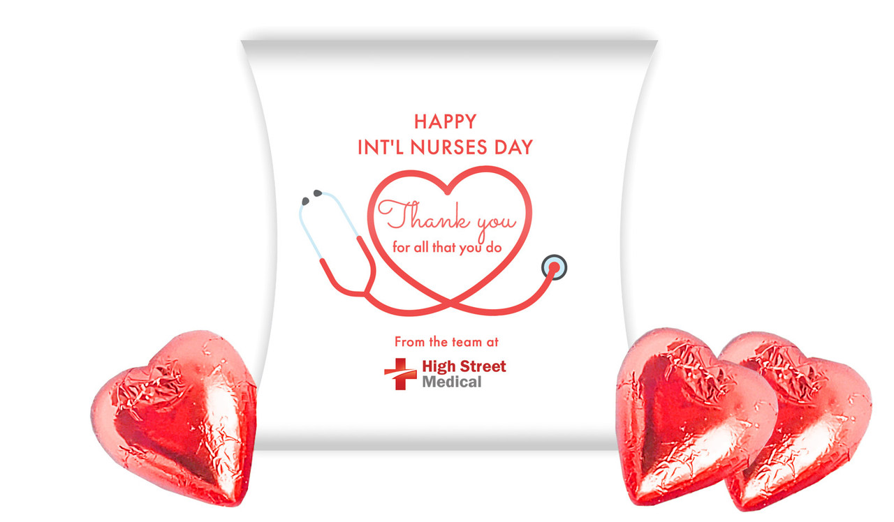 Red Stethoscope International Nurses Day Personalised Pillow Boxes
