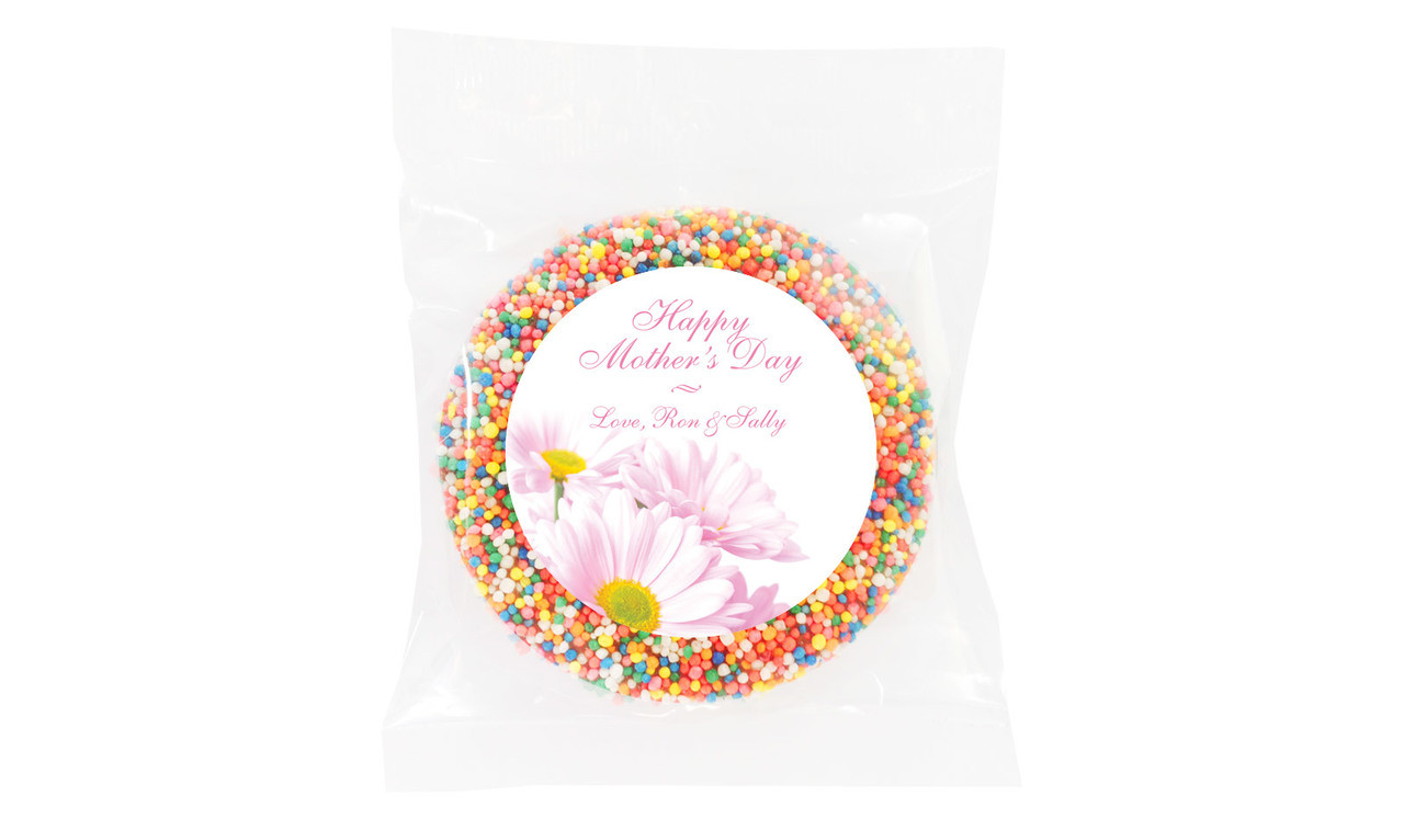 Pink Daisies Personalised Giant Chocolate Freckle