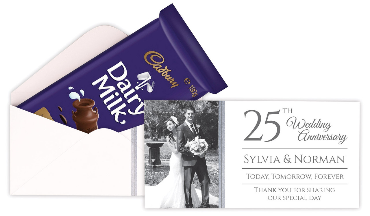 Add A Photo Silver Anniversary Personalised Cadbury Bar Box (Box Only)