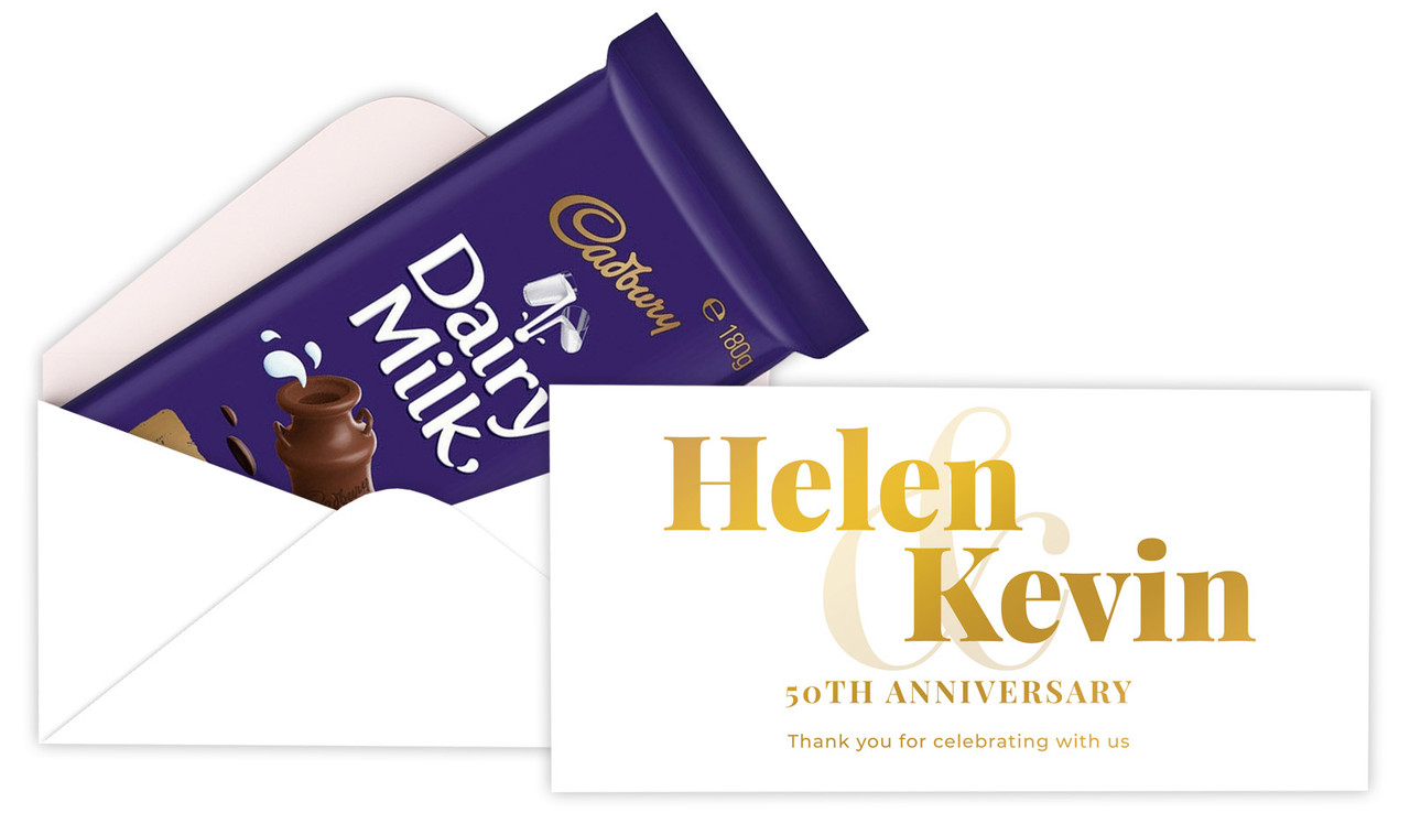 Bold Names Anniversary Personalised Cadbury Bar Box