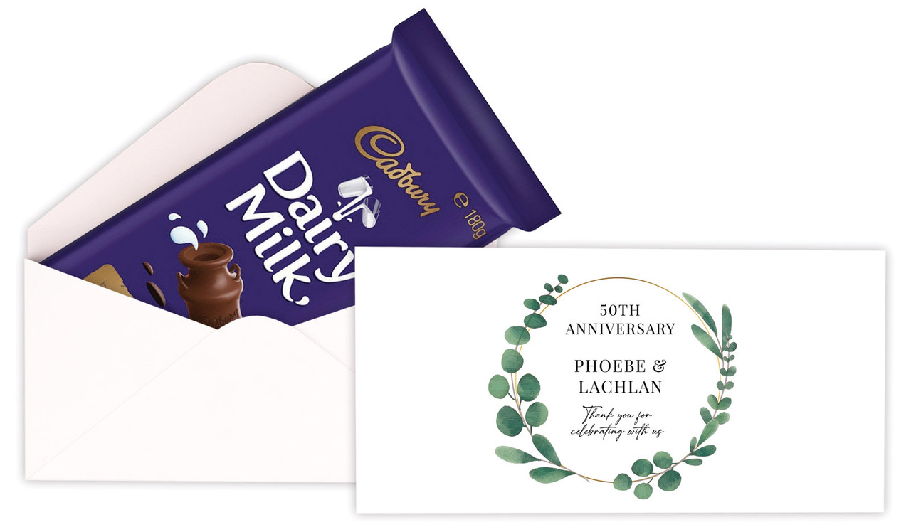 Eucalypt Anniversary Personalised Cadbury Bar Box (Box Only)
