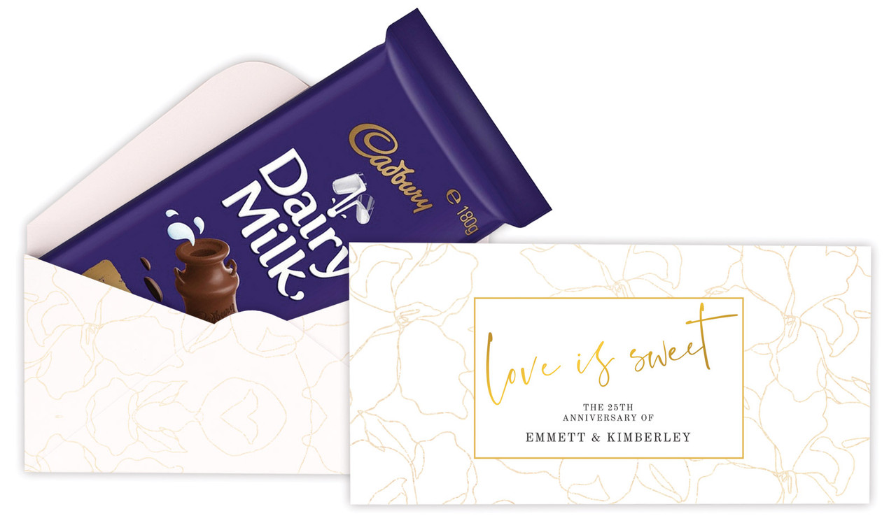 Love Is Sweet Anniversary Personalised Cadbury Bar Box (Box Only)
