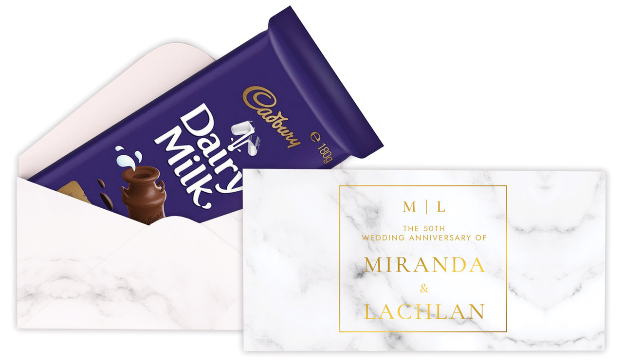 Monogram On Marble Anniversary Personalised Cadbury Bar Box (Box Only)
