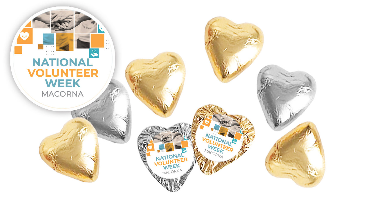 Company Colours Volunteer Week Foil Chocolate Hearts